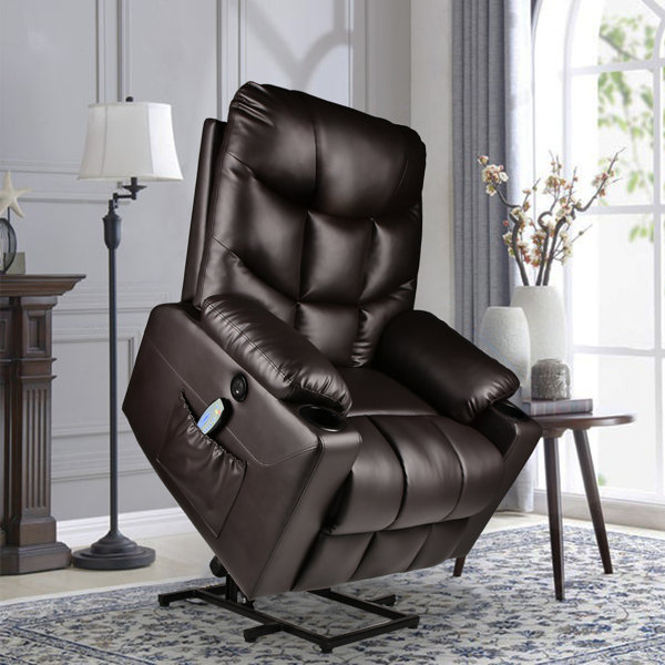 Red Barrel Studio® Faux Leather Power Reclining Heated Massage Chair